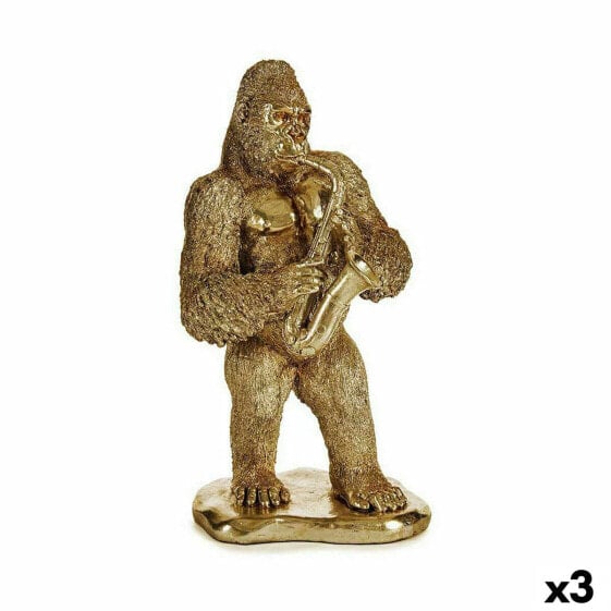 Декоративная фигура Горилла саксофон позолоченная 18,5 х 38,8 х 22 см (3 штуки) Gift Decor Gold 18,5 x 38,8 x 22 см (3 шт)