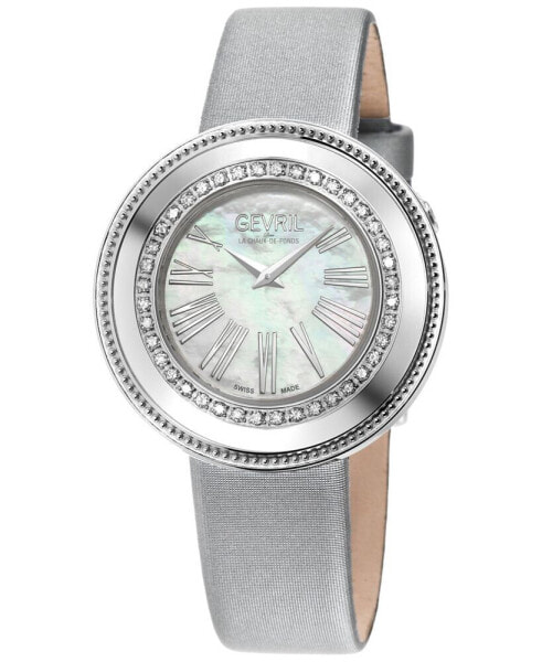 Women's Gandria Silver-Tone Leather Watch 36mm