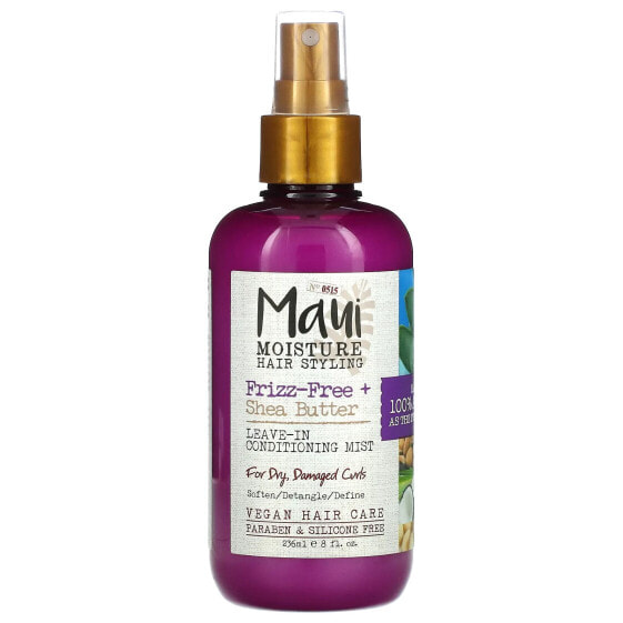 Frizz-Free + Shea Butter, Leave-In Conditioning Mist, For Dry, Damaged Curls, 8 fl oz (236 ml)
