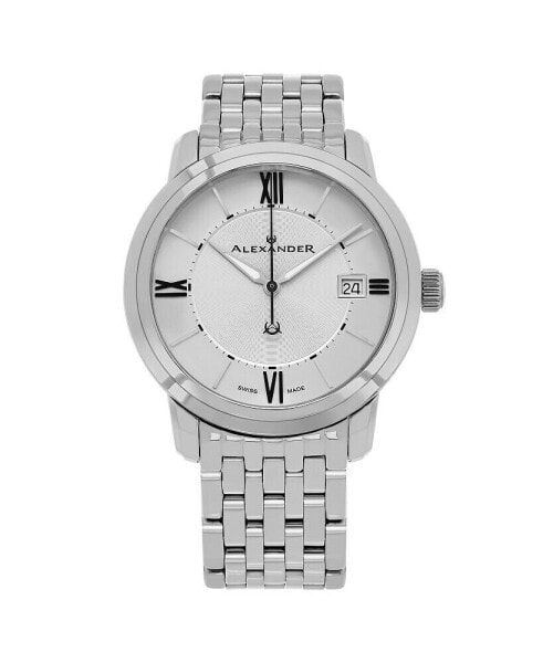 Men's Macedon Silver-tone Stainless Steel , Silver-Tone Dial , 40mm Round Watch