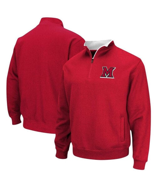 Men's Red Miami University RedHawks Tortugas Logo Quarter-Zip Jacket