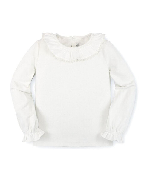 Baby Girls Long Sleeve Ruffle Neck Knit Top