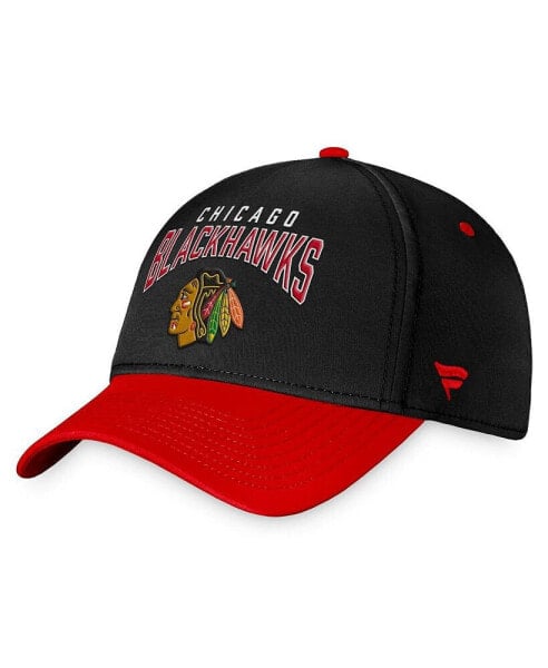 Головной убор Fanatics мужской черно-красный Chicago Blackhawks Fundamental 2-Tone Flex Hat