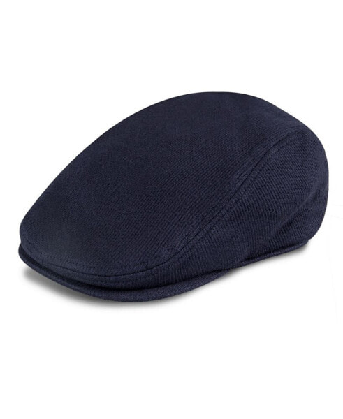 Men's Stretch Knit Flat Top Ivy Cap with Sherpa Fleece Lining