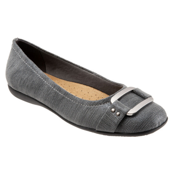 Trotters Sizzle T1251-020 Womens Gray Extra Narrow Ballet Flats Shoes 7