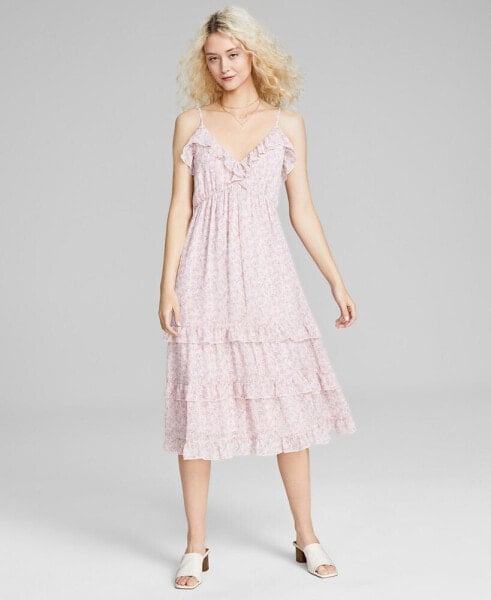 Women's Tiered-Ruffle Sleeveless Midi Dress, Created for Macy's