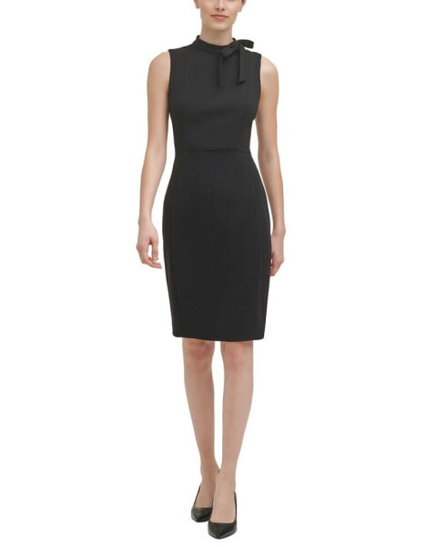 Women's Tie-Neck Sleeveless Bodycon Dress