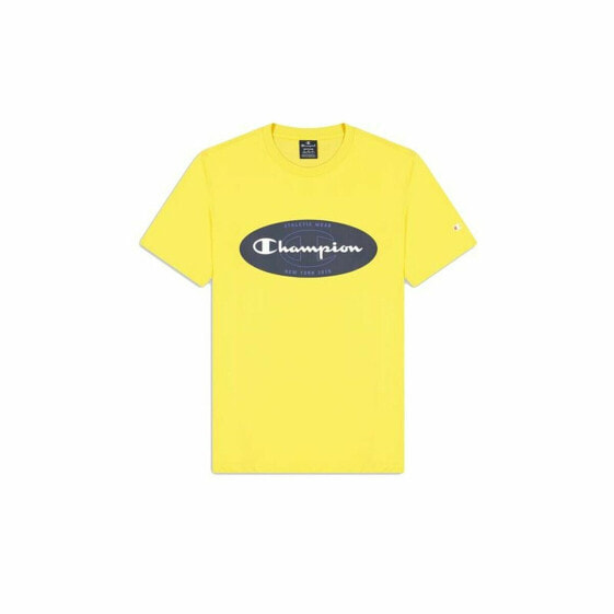 Men’s Short Sleeve T-Shirt Champion Crewneck Yellow
