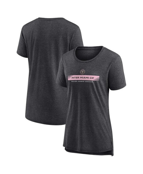 Women's Heather Charcoal Inter Miami CF Heritage Tri-Blend T-Shirt