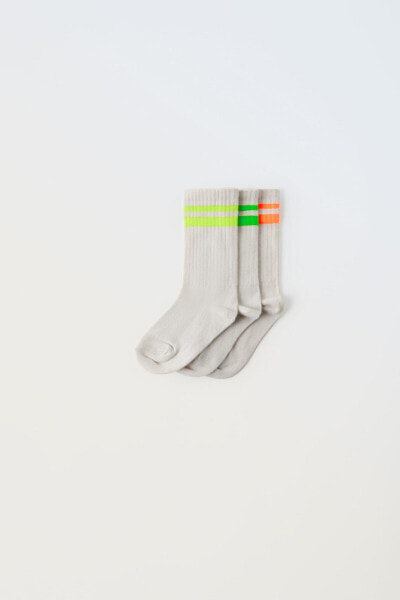 3-pack of neon stripe socks