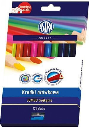 Цветные карандаши ASTRA Визия треугольные Jumbo 12 цветов