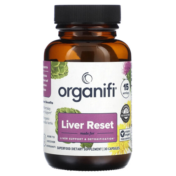 Витамины для пищеварительной системы Organifi Liver Reset, 30 капсул
