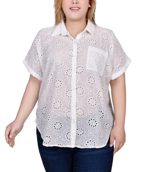 Plus Size Short Sleeve Blouse