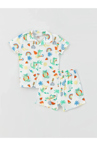 GSM storE'den LCW baby Polo Yaka Kısa Kollu Desenli Erkek Bebek Pijama Takımı / S3EV56Z1