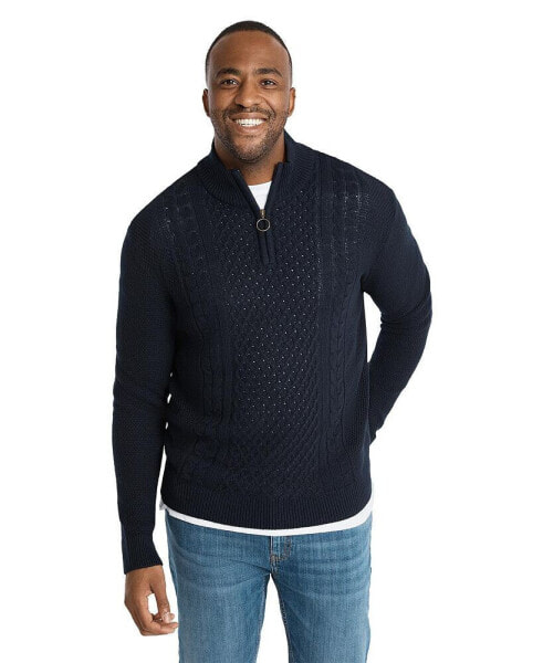 Mens Gibson Cable Half Zip Sweater
