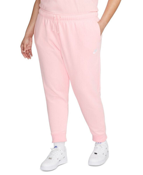 Plus Size Active Sportswear Club Mid-Rise Fleece Jogger Pants