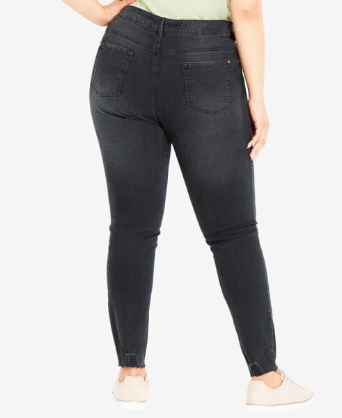 Plus Size High Rise Ripped Skinny Jean