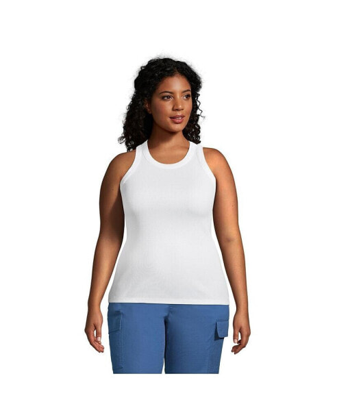 Plus Size Rib Crew Neck Tank Top