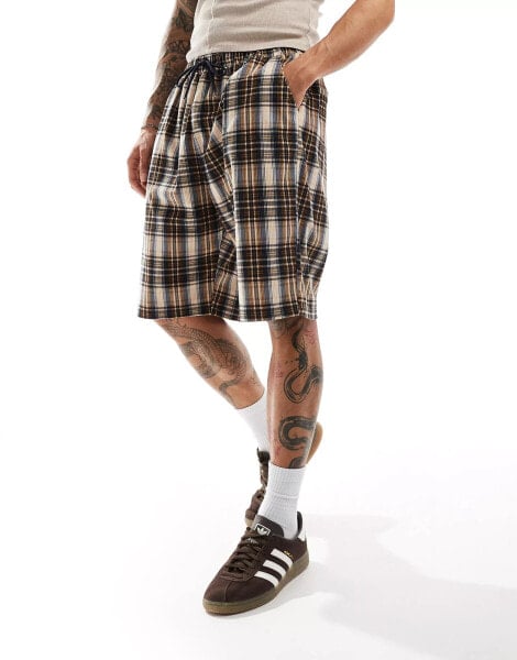 Reclaimed Vintage longline check short in cord