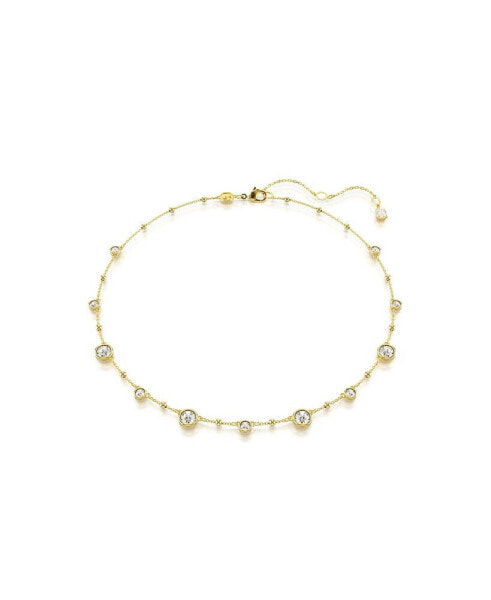 Swarovski round Cut, Scattered Design, White, Gold-Tone Imber Necklace