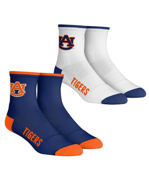 Youth Boys and Girls Socks Auburn Tigers Core Team 2-Pack Quarter Length Sock Set