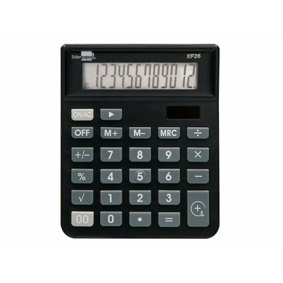 Калькулятор солнечный Liderpapel XF26 Чёрный Пластик