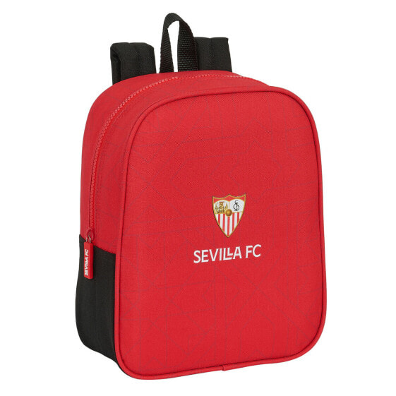 Школьный рюкзак Sevilla Fútbol Club Чёрный Красный 22 x 27 x 10 cm