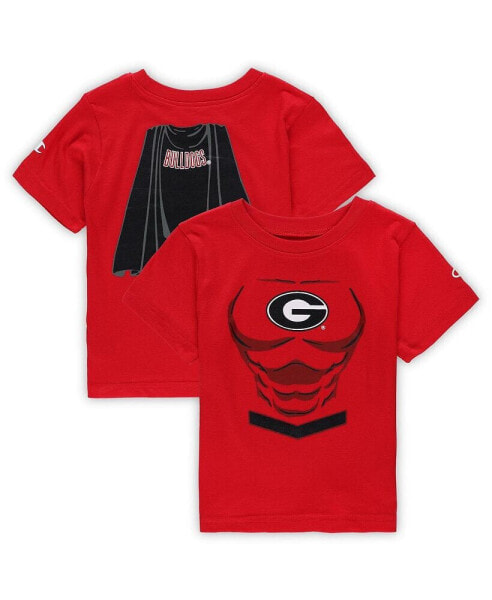 Toddler Boys and Girls Red Georgia Bulldogs Super Hero T-shirt