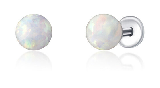 Steel earrings 2 in 1 from genuine opal JL0810