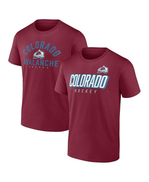 Men's Burgundy Colorado Avalanche Wordmark Two-Pack T-shirt Set