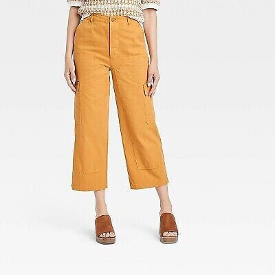 Women's High-Rise Utility Cargo Pants - Universal Thread Yellow 10