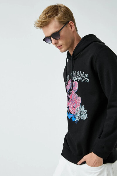 Erkek Siyah Sweatshirt 3WAM70581MK