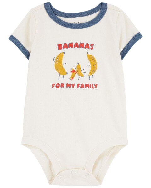 Baby Bananas For My Family Cotton Bodysuit 3M