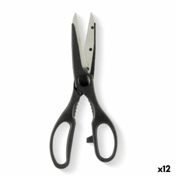 Ножницы Чёрный Серебристый Нержавеющая сталь 7,5 x 21 x 1 cm (12 штук)