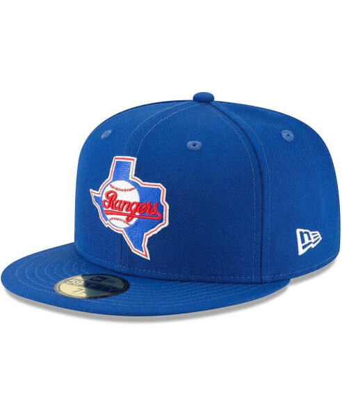 Шапка вельветовая New Era Texas Rangers голубая для мужчин 59FIFTY