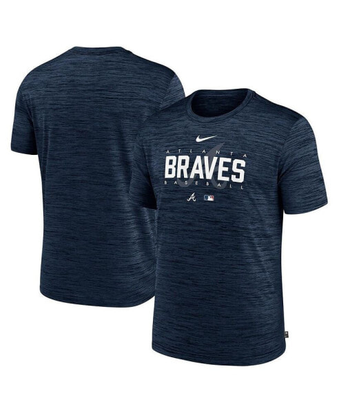 Men's Navy Atlanta Braves Authentic Collection Velocity Performance Practice T-shirt