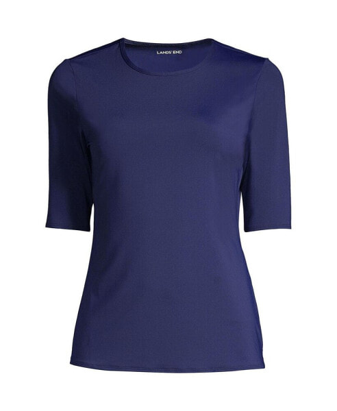 Petite Crew Neck Rash Guard UPF 50 Swim Tee