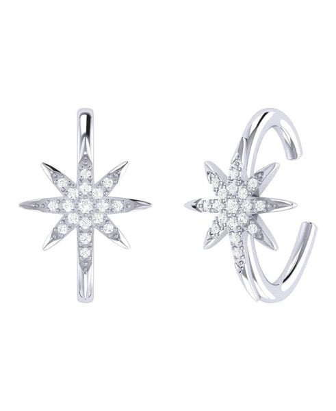 North Star Design Sterling Silver Diamond Women Ear Cuff