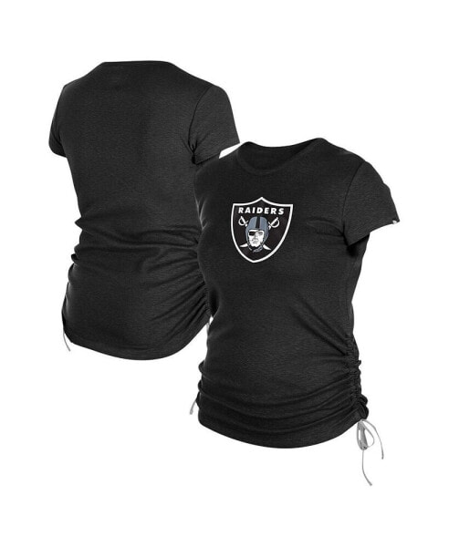 Women's Black Las Vegas Raiders Ruched Side T-Shirt