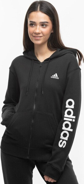 Adidas Bluza damska adidas Essentials Linear Full-Zip French Terry Hoodie czarna IS2072 XL