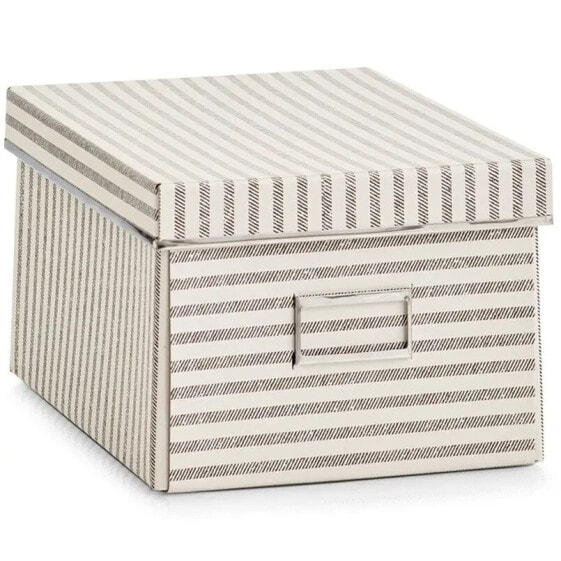 Aufbewahrungsbox Stripes, Pappe, Beige