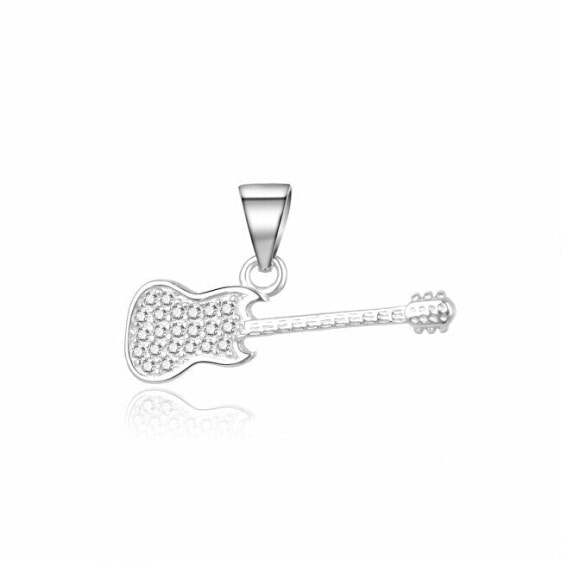 Stylish silver guitar pendant P0001147