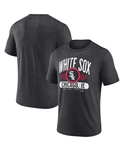 Men's Heathered Charcoal Chicago White Sox Badge of Honor Tri-Blend T-shirt