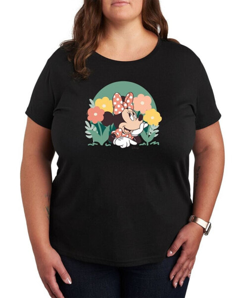 Air Waves Trendy Plus Size Minnie Mouse Earth Day Graphic T-shirt