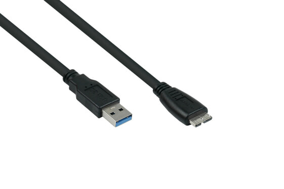 Good Connections UK30P-AMB-005S, 0.5 m, USB A, Micro-USB B, USB 3.2 Gen 1 (3.1 Gen 1), 5000 Mbit/s, Black