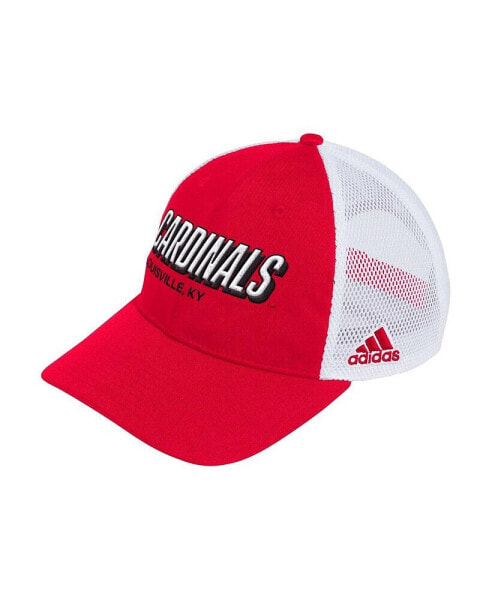 Men's Red Louisville Cardinals Mascot Block Letter Slouch Trucker Adjustable Hat