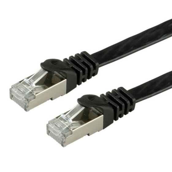 VALUE FTP Cat.6 Flat Network Cable - black 5m - 5 m - Cat6 - F/UTP (FTP) - RJ-45 - RJ-45