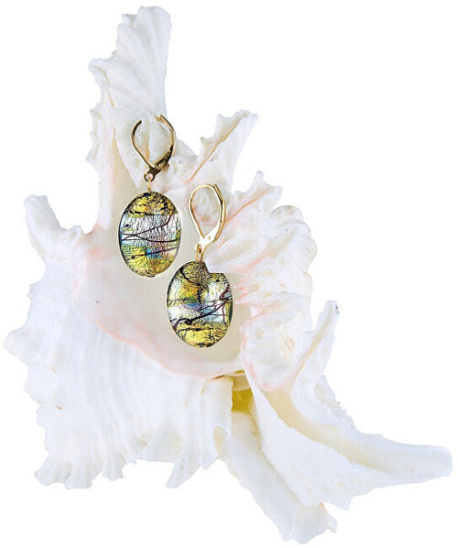 Mysterious Gold Fantasy Earrings with 24 Lampglas EP38 Pearls