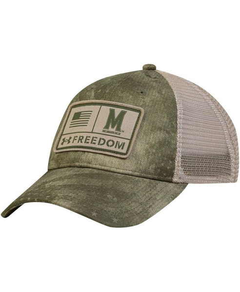 Men's Camo Maryland Terrapins Sideline Blitzing Trucker Performance Adjustable Hat