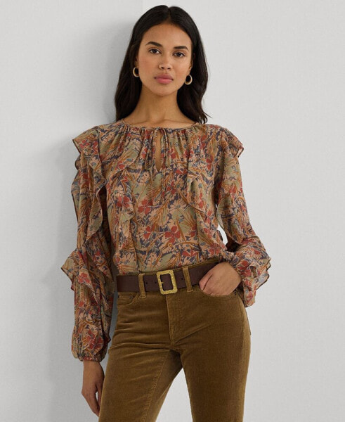 Women's Ruffled Floral Blouse